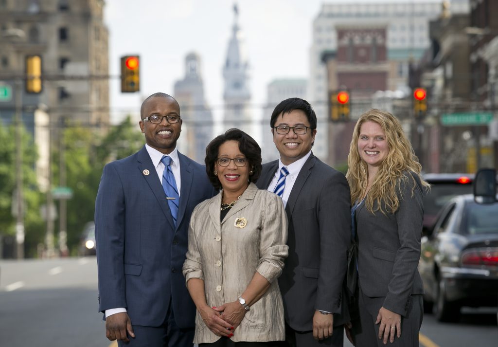 JoAnne Epps with Students on Broad Street